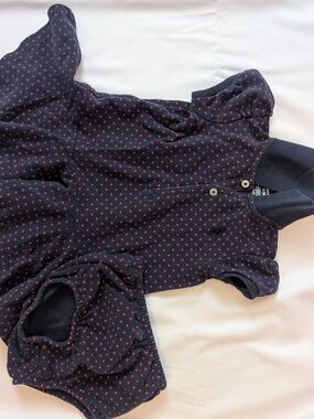 Ralph Lauren Navy Knit Polo Dress with Pink Flecks